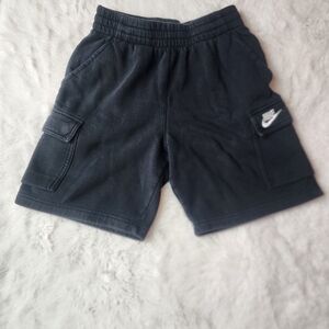 Nike Kids Black Cargo Shorts with Logo Patch